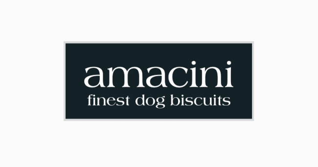 © md.sign mediendesign: Logo Amacini: Luxus-Hundeleckereien für den besten Freund im Leben