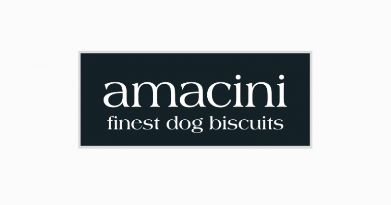 © md.sign mediendesign: Logo Amacini: Luxus-Hundeleckereien für den besten Freund im Leben